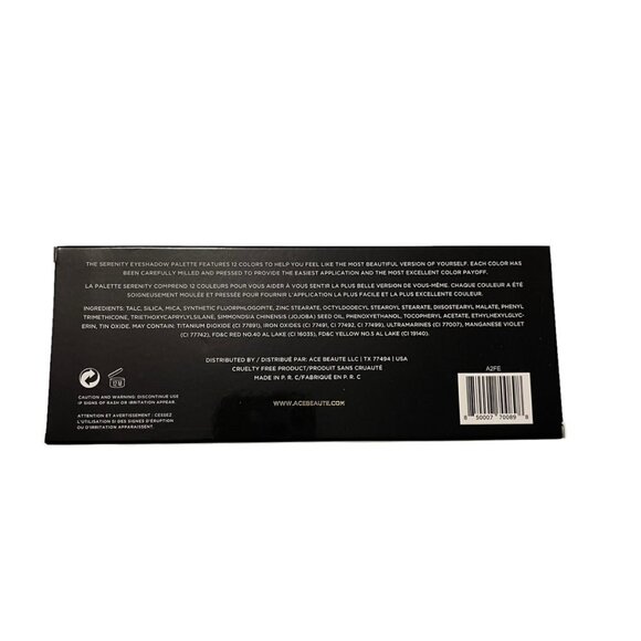 Ace Beauté BNIB 12 Shade Matte & Shimmer Warm Toned Serenity Eyeshadow Palette - Picture 7 of 7